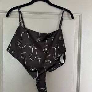 Forever 21 Black and White Abstract Tank Top